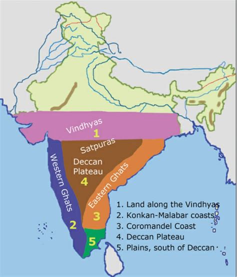 Physical Map Of Deccan Plateau