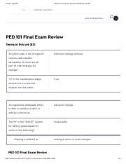 Ped Final Exam Review Flashcards Quizlet Pdf Pm Ped