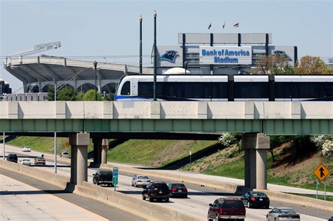 Light Rail Train Near Bank Of America Stadium