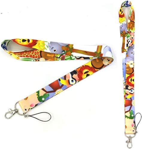 Zoo Animals Cartoon Lanyard Key Chain Badge Holder