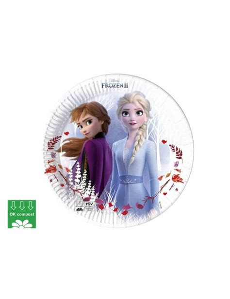 Talerzyki Urodzinowe Frozen Sparkle Kr Aina Lodu 23 Cm 8 Szt