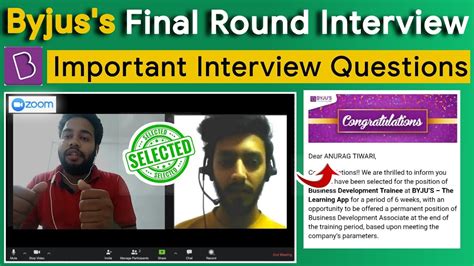 Byjus BDA Final Round Interview Questions Asked In Final Byjus Round