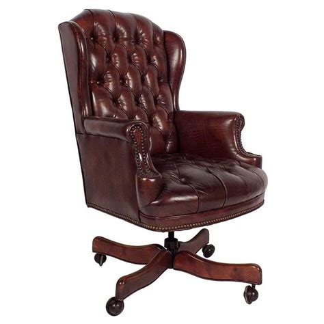 Leather Tufted Chesterfield Style Office Chair At 1stdibs