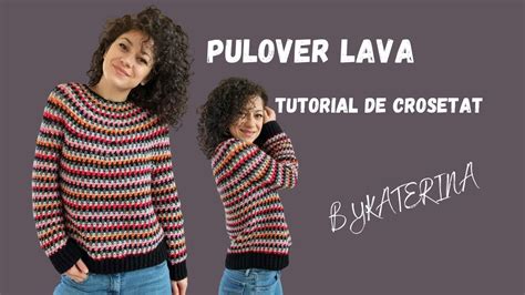 Cum să croșetezi un pulover cu raglan rotunt colorat Tutorial Pas cu