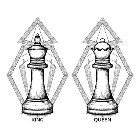 Hand Drawn Chess King And Queen 10586907 Vector Art At Vecteezy