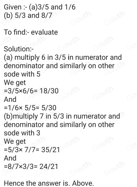 Solved Homework 1 Rewrite Each Pair Of Fractions Or Mixed Numbers