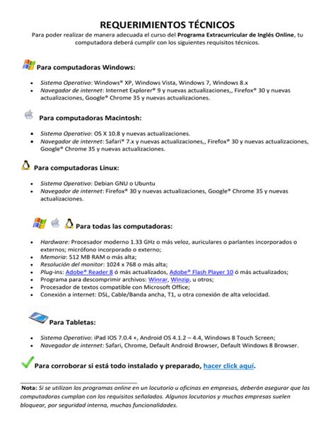 REQUERIMIENTOS TÉCNICOS