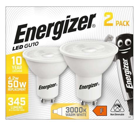 Energizer Led Gu10 345lm 4 2w 3 000k Warm White Box Of 2 Supreme