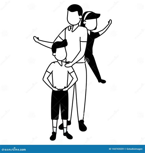 Father With Son And Daughter Stock Vector Illustration Of Lifestyle Daughter 144743559