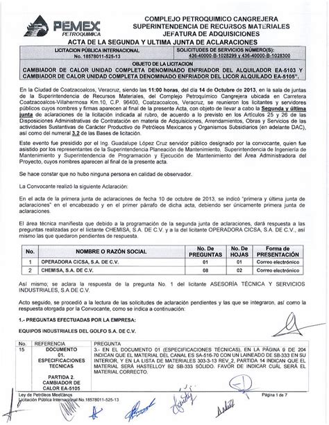 PDF Licitaci Pemex Petroqwmica Complejo Petroquimico Cangrejera