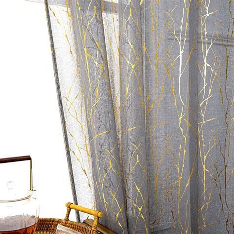 Amazon Deeprove Sheer Curtains Inchs Long Panels Set Tree