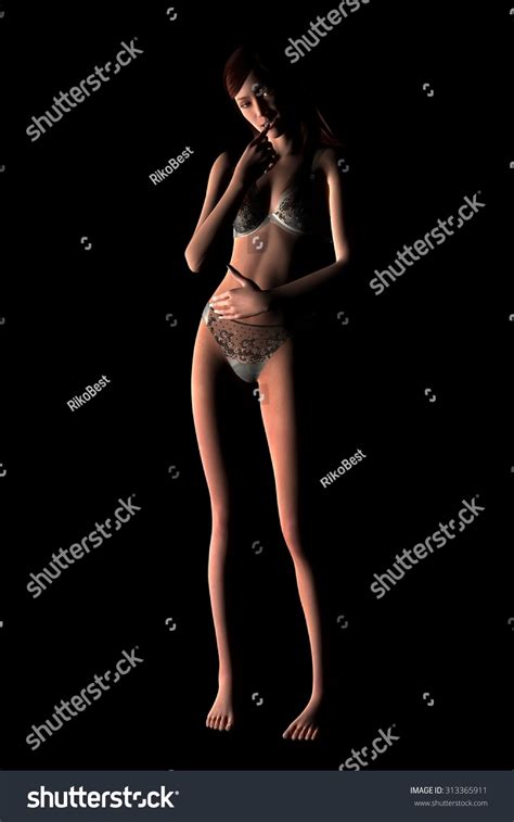 Sexy Woman Lingerie On Dark Background ภาพประกอบสตอก 313365911 Shutterstock
