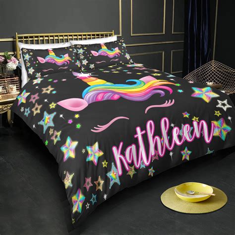 Personalized Custom Adorable Unicorn Bedding Set Unilovers