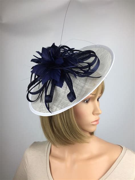 Navy Fascinator Dark Navy Blue Fascinator On Headband Feathers Etsy