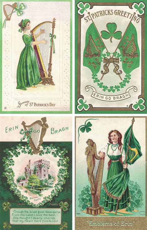 Free Printable Vintage St Patrick S Day Postcards Rose Clearfield