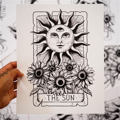 The Sun Tarot Card Print Tarot Card Tattoo Tarot Tattoo Tarot Cards Art