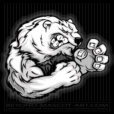 Strong Cartoon Polar Bear Vector Format Eps