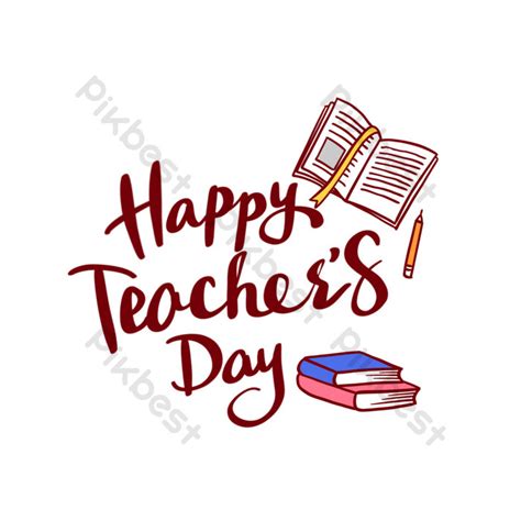 Happy Teachers Day English Decorative Words PNG Images | PSD Free ...