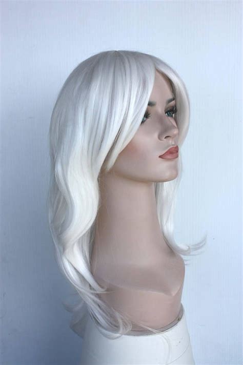 Long White Wavy Wig Synthetic High Quality Wig Made To Etsy High Quality Wigs Wigs Long