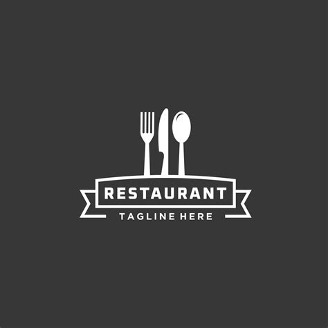 Food Chef Cook With Fork Spoon Knife Kitchen Restaurant Cafe Logo