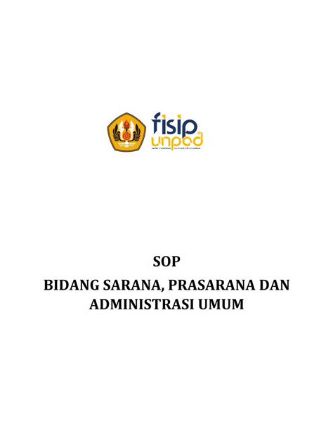 Pdf Sop Bidang Sarana Prasarana Dan Administrasi Umum Dokumen Tips