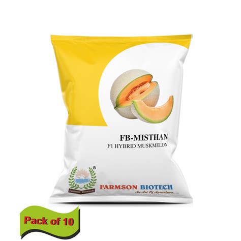 Farmson Fb Misthan F1 Hybrid Muskmelon Seeds 25 Gm Pack Of 10