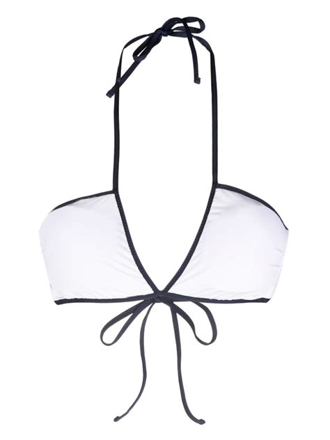 Polo Ralph Lauren Contrast Trim Bikini Top White FARFETCH UK