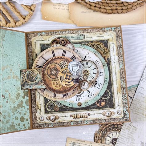 Pop-Up Card with Rotating Mechanism | Time Machine | Stamperia Voyages