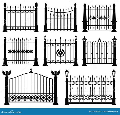 Fences And Gates Vector Set Cartoondealer