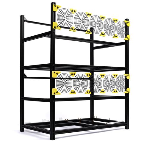 6GPU Aluminum Stackable Mining Case Rig Open Air Frame For Ethereum ETH