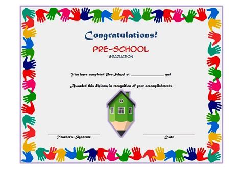 Printable Editable Preschool Graduation Certificate Template Free ...