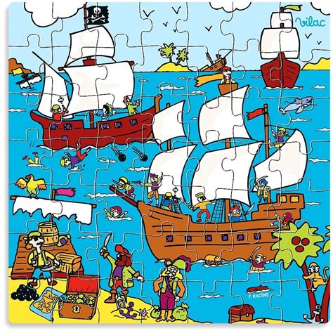 Puzzle Bateaux De Pirates Puzzles En Bois Puzzle En Bois Bateau