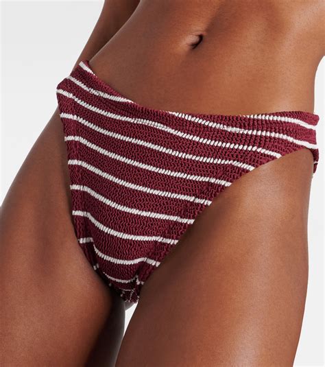 Jean Striped Bandeau Bikini In Red Hunza G Mytheresa