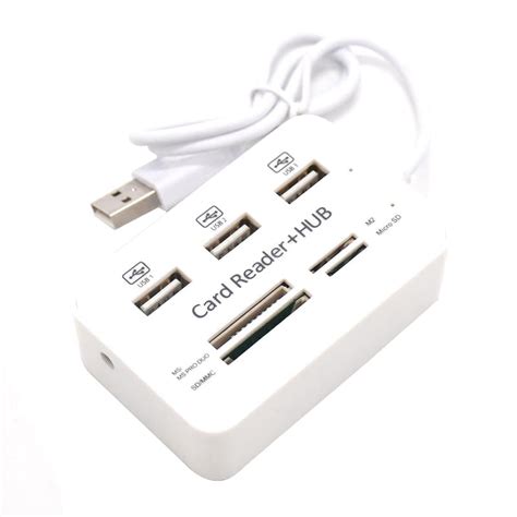 7 In 1 Portable Multi Function 3 Port Usb Hub 20 Splitter Combo Card Reader Support Tf Sd M2