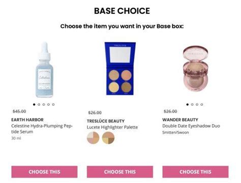 BOXYCHARM October 2022 Base Box Choice Selection Time Subscription