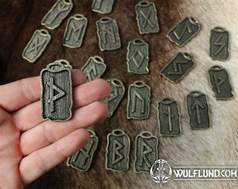 Amulett Runen Futhark Set Zink Altmesing Drakkaria Runenanh Nger