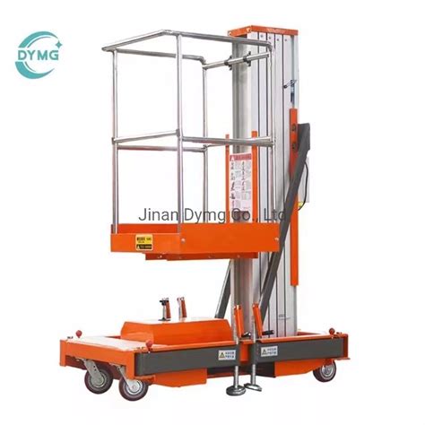 Dymg Hydraulic Vertical Single Mast Double Mast Aluminum Lift China