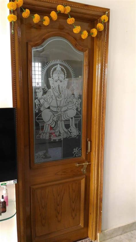 Pooja Room Door Designs With Glass And Wood