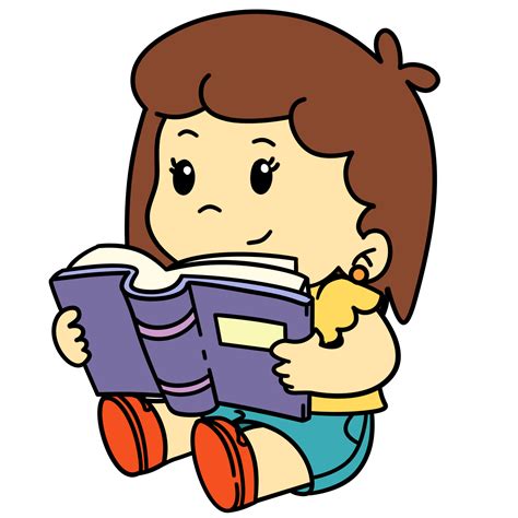 Dibujos Animados Ni O Peque O Ni A Leyendo Aislado Clipart Png