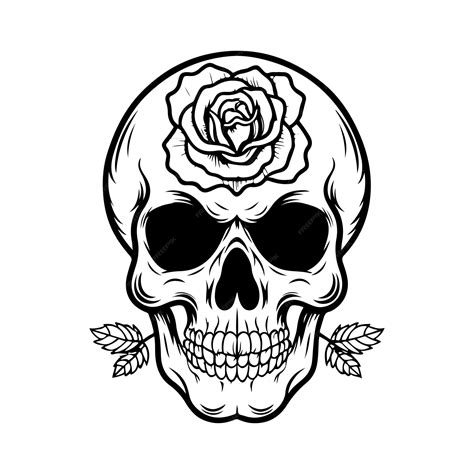 skull with flower tattoo 12