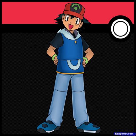 How To Draw Ash Ketchum From Pokemon How To Draw Ash Pokemon