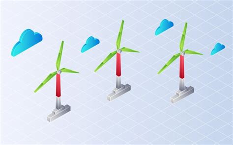 Premium Vector Isometric Wind Turbine On White Background