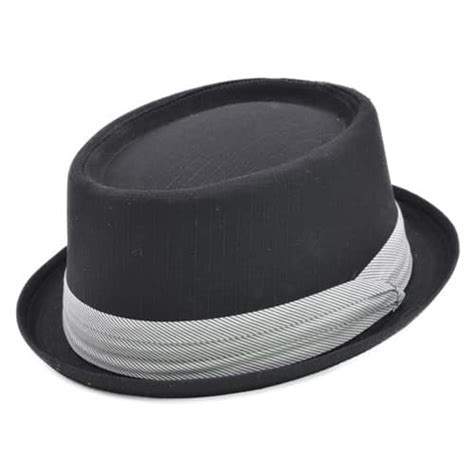 palarie porkpie neagra de vara cu banda alba magazinul de palarii