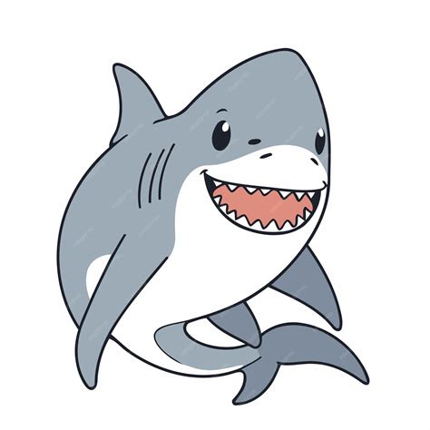 premium vector cute shark  children vector illustration