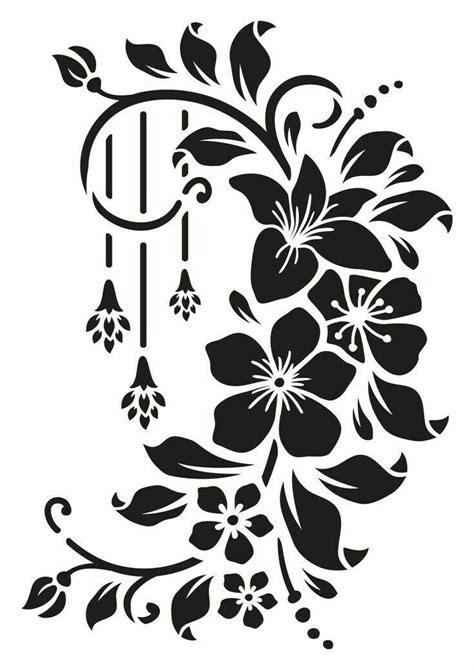 Pin By Maria Fetis On Cc Realistic Flower Drawing Clip Art Vintage Flower Stencil