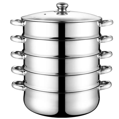 5 Tier Multi Tier Layer Stainless Steel Steamer Pot For Cooking With