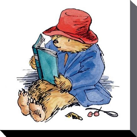 Paddington Bear Reading Canvas Print 40 X 40 Cm Paddington Bear