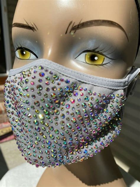 Platinum Bling Face Mask Bedazzled Face Mask Bling Face Etsy