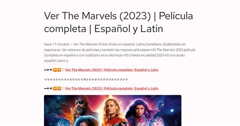 Ver The Marvels Pel Cula Completa Espa Ol Y Latin