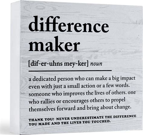 Amazon Difference Maker Definition Desk Small Wood Sign Signs With